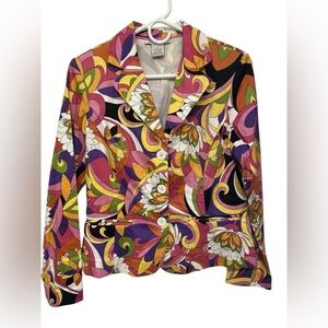 Paraphrase multicolored 60s pattern button front jacket